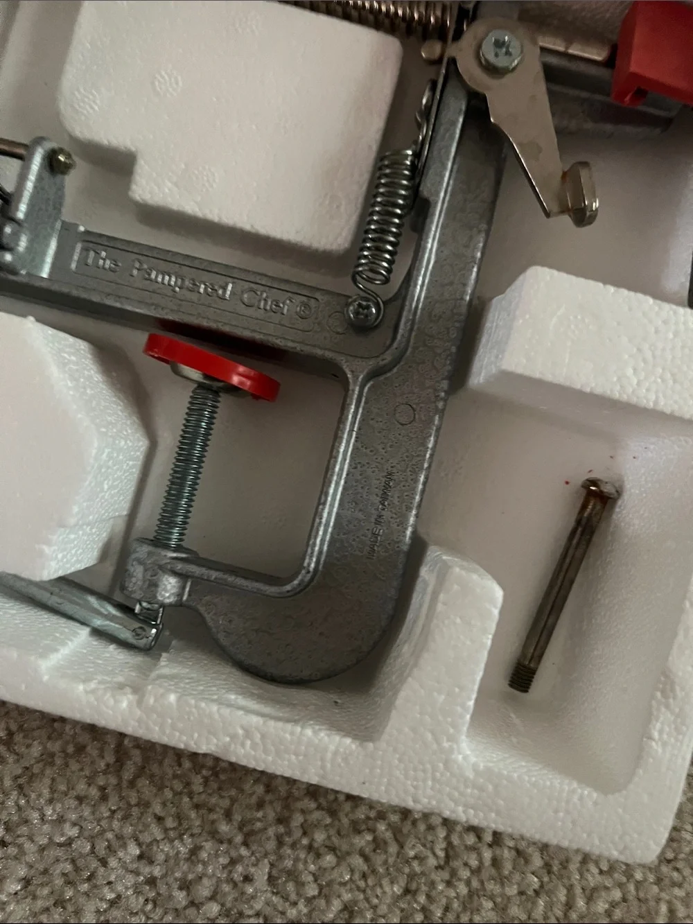 The Pampered Chef Brown Kraft Apple Peeler/Corer/Slicer Box - used